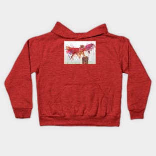 Colorful Red Owl Kids Hoodie